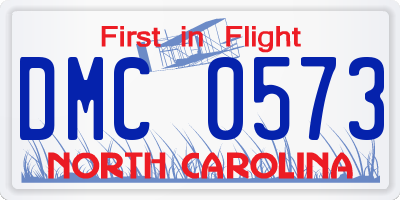 NC license plate DMC0573