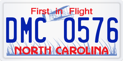 NC license plate DMC0576