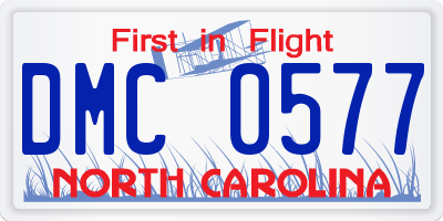 NC license plate DMC0577