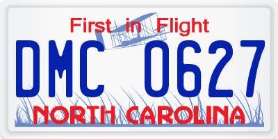 NC license plate DMC0627