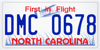 NC license plate DMC0678