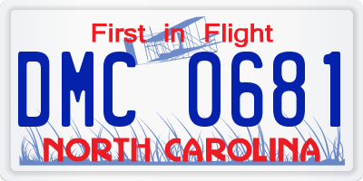 NC license plate DMC0681