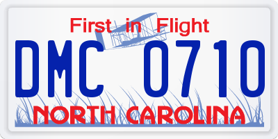 NC license plate DMC0710