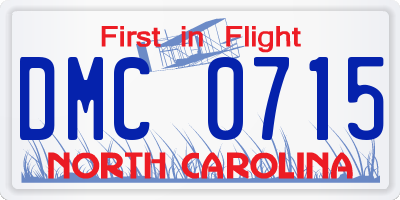 NC license plate DMC0715