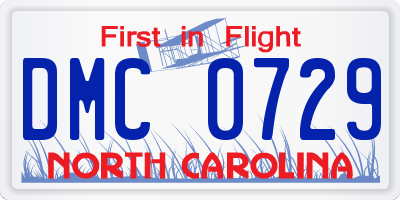 NC license plate DMC0729