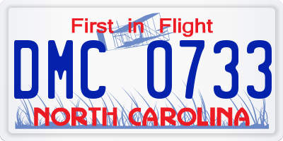 NC license plate DMC0733