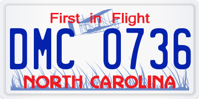 NC license plate DMC0736