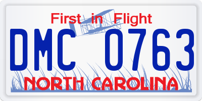 NC license plate DMC0763