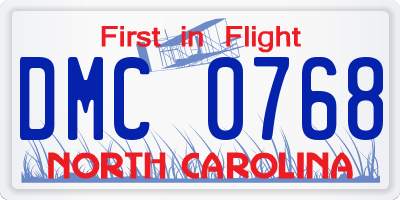 NC license plate DMC0768