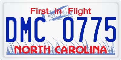 NC license plate DMC0775