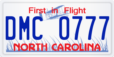 NC license plate DMC0777