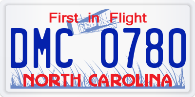 NC license plate DMC0780
