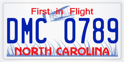 NC license plate DMC0789