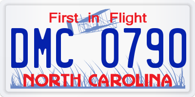 NC license plate DMC0790