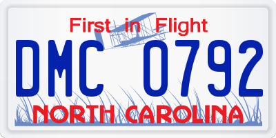 NC license plate DMC0792