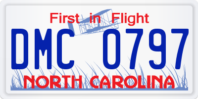 NC license plate DMC0797