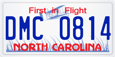NC license plate DMC0814