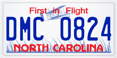 NC license plate DMC0824