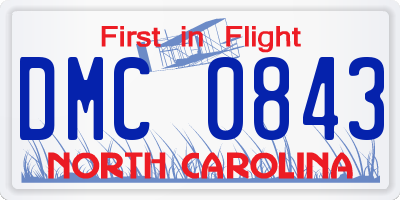 NC license plate DMC0843