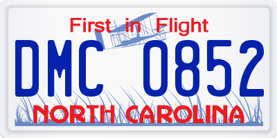 NC license plate DMC0852