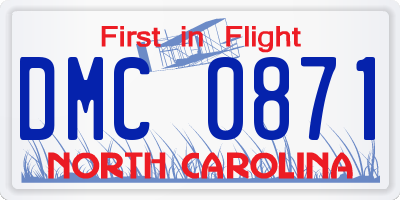 NC license plate DMC0871