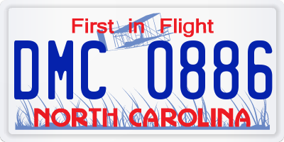NC license plate DMC0886