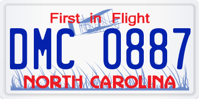 NC license plate DMC0887