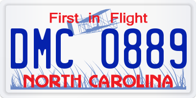 NC license plate DMC0889