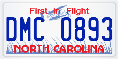 NC license plate DMC0893