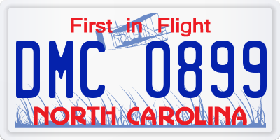 NC license plate DMC0899
