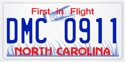 NC license plate DMC0911