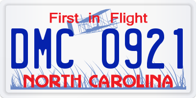 NC license plate DMC0921