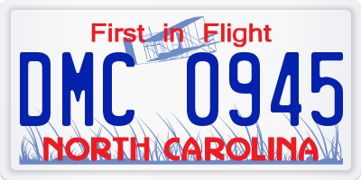 NC license plate DMC0945