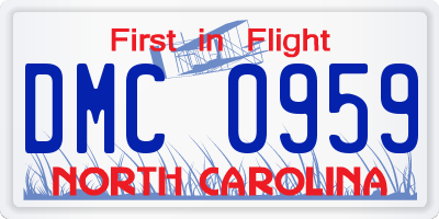 NC license plate DMC0959