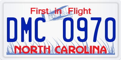 NC license plate DMC0970