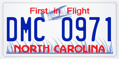 NC license plate DMC0971