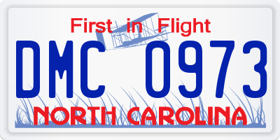 NC license plate DMC0973