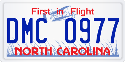 NC license plate DMC0977