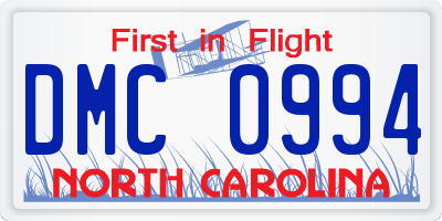 NC license plate DMC0994