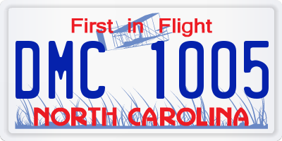 NC license plate DMC1005