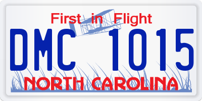 NC license plate DMC1015