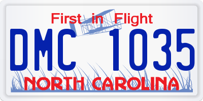 NC license plate DMC1035