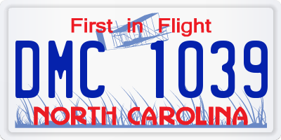 NC license plate DMC1039