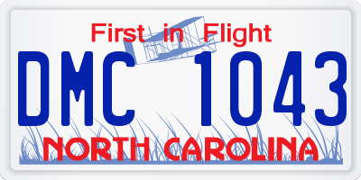NC license plate DMC1043