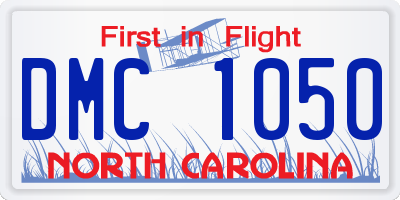 NC license plate DMC1050