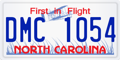 NC license plate DMC1054