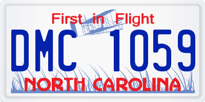 NC license plate DMC1059