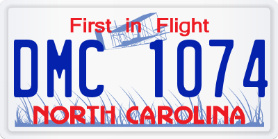 NC license plate DMC1074