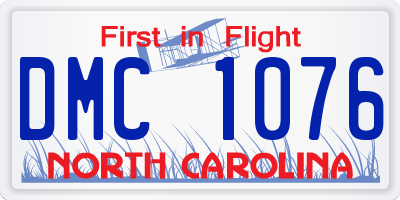 NC license plate DMC1076