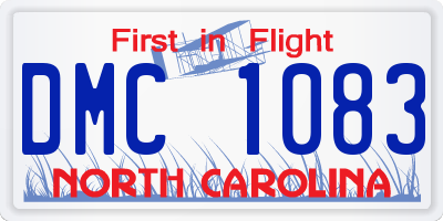NC license plate DMC1083